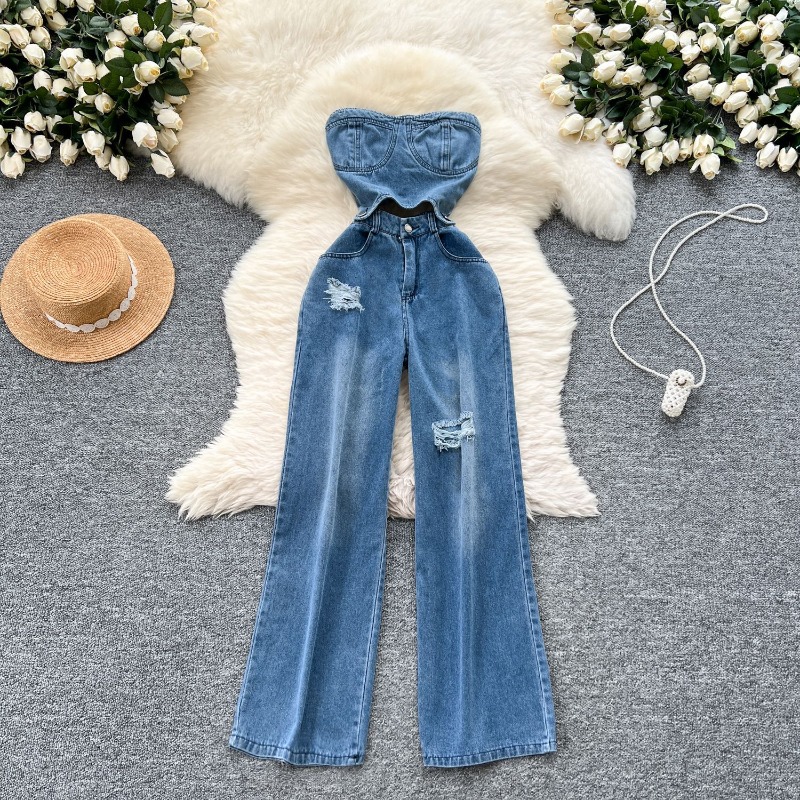 Women'S Shoes Wide Width - Macacões Jeans Femininos Sem Alças, Sem