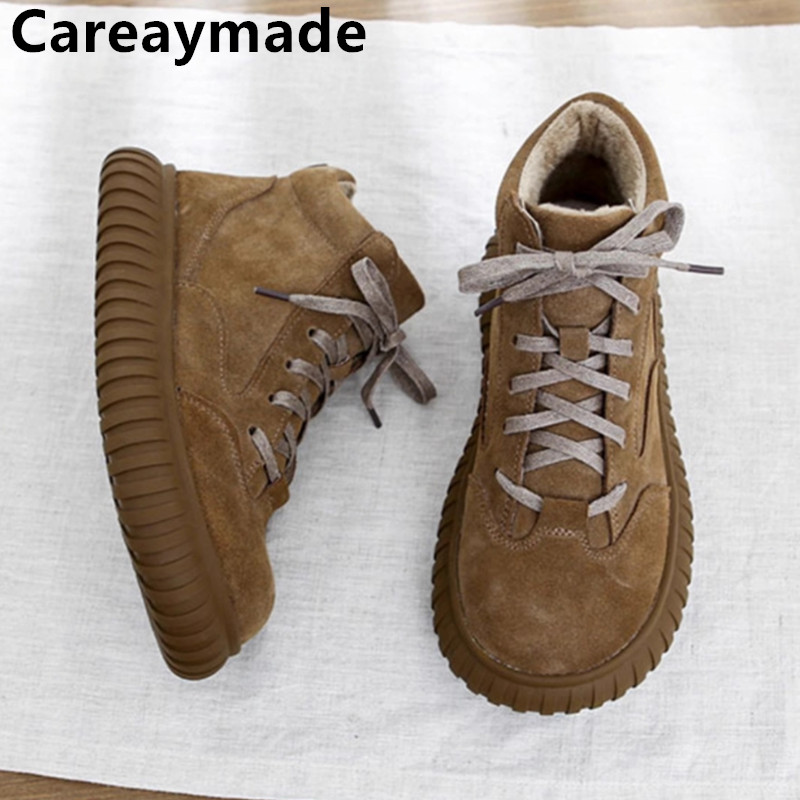 Women'S Shoes Wide Width - Careaymade-botas femininas de couro genuíno de