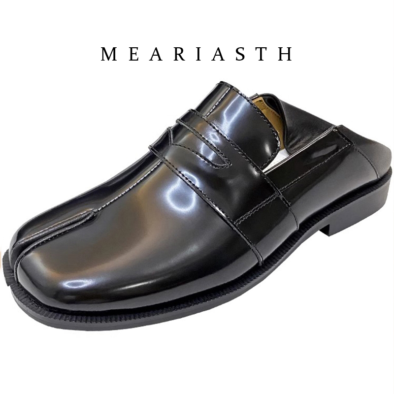 Women'S Shoes Wide Width - Sapatos Tabi Pretos de Couro Envernizado