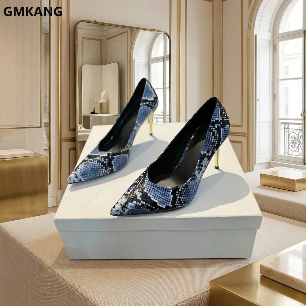 Court Heel Pointed - Sapatos femininos de salto baixo com