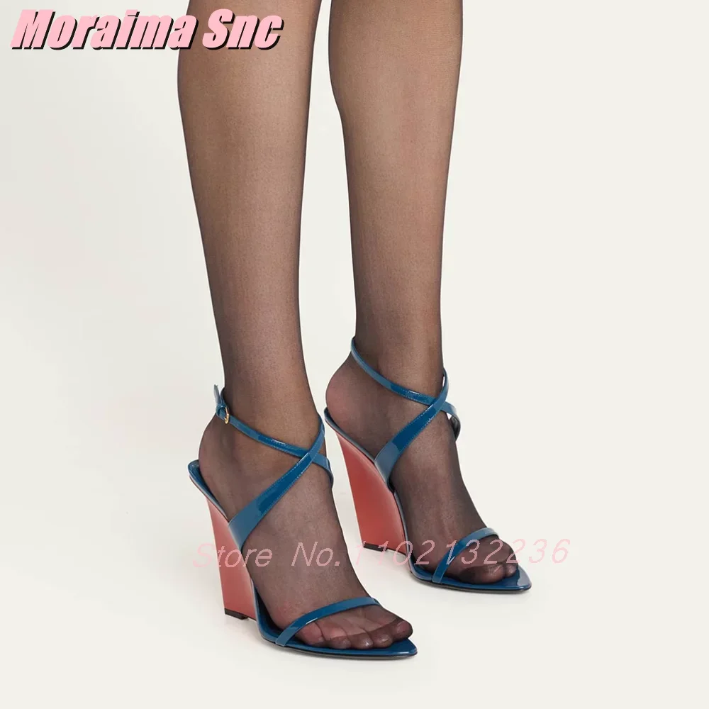 Cores misturadas cunhas sandál - Kids Shoes Women avaliação e preço