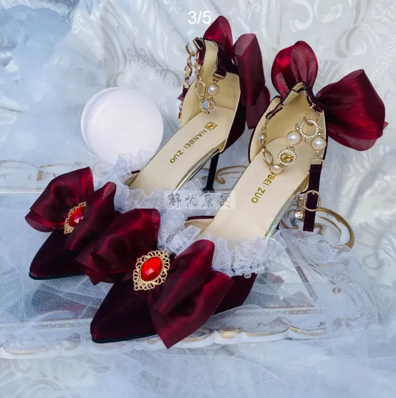 Lolita sapatos de salto alto e - Court Heel Pointed avaliação e preço