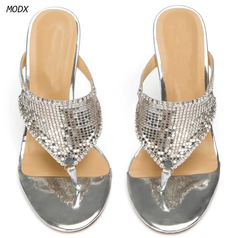 Sandálias Femininas Prateadas  - Thong Flat Sandal avaliação e preço