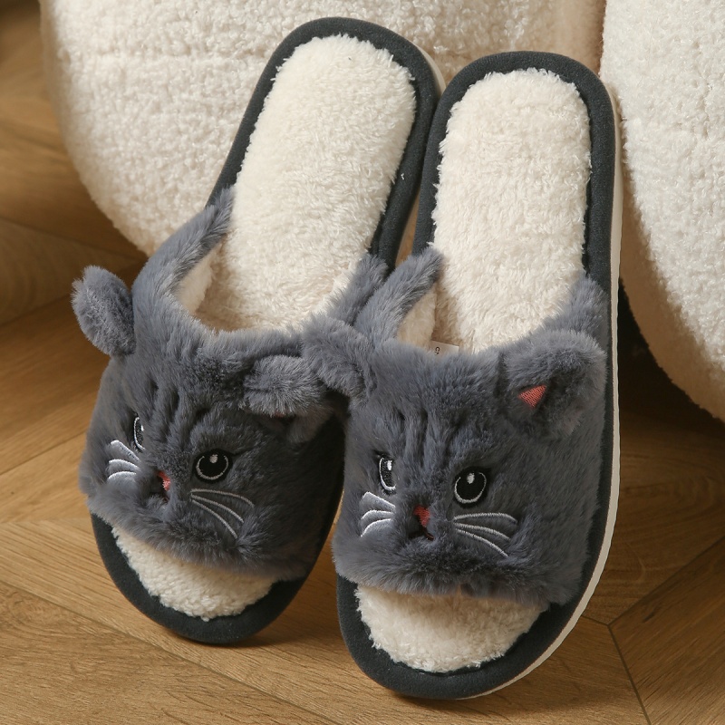 Chinelos de Pelúcia de Gato Fo - Thong Flat Sandal avaliação e preço