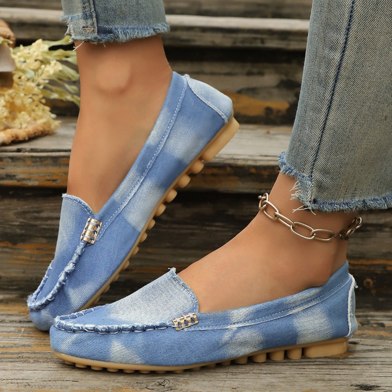 Mocassins de Denim Azul Claro  - Loafer Flat Women avaliação e preço