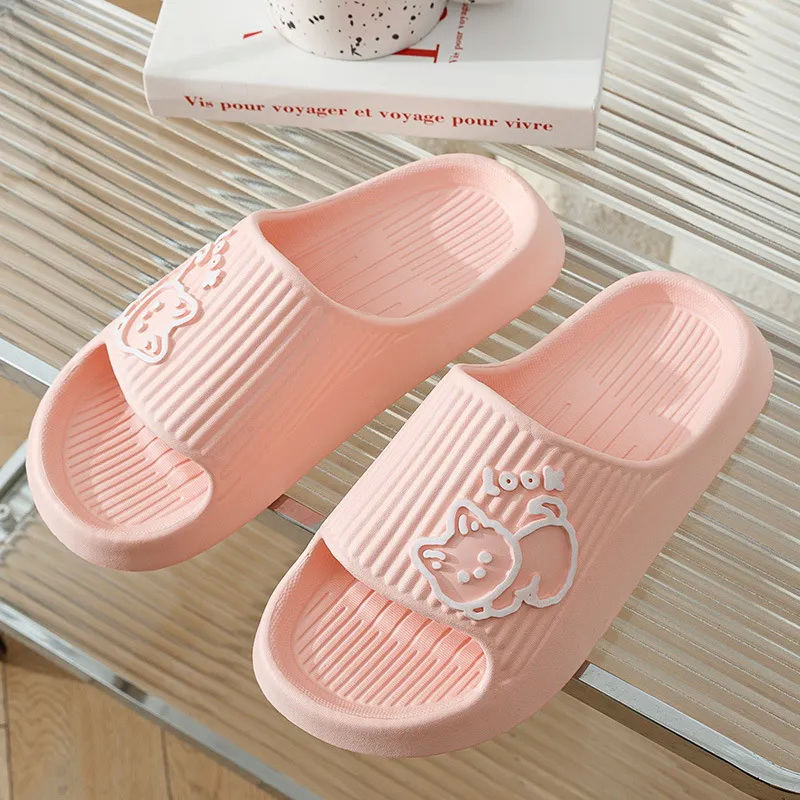 Verão kawaii gatos chinelos fe - Women Shoes Black avaliação e preço