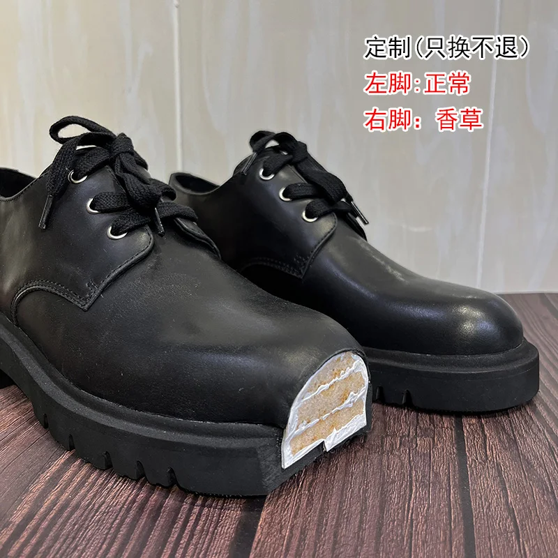 Bolo fundo grosso derby sapato - Women Shoes Black avaliação e preço